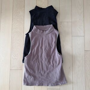 Bundle of 2 Eye Candy Mock Neck Ribbed Tank Tops